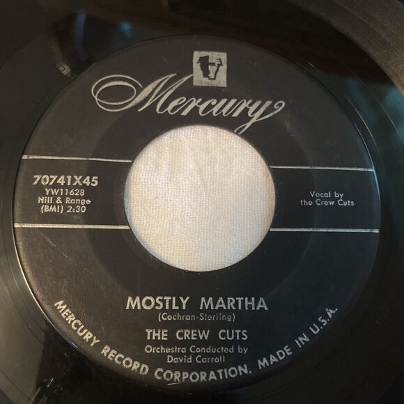 The Crew Cuts Angels In The Sky/Mostly Martha 45RPM Mercury Records 1955 - Picture 2 of 12